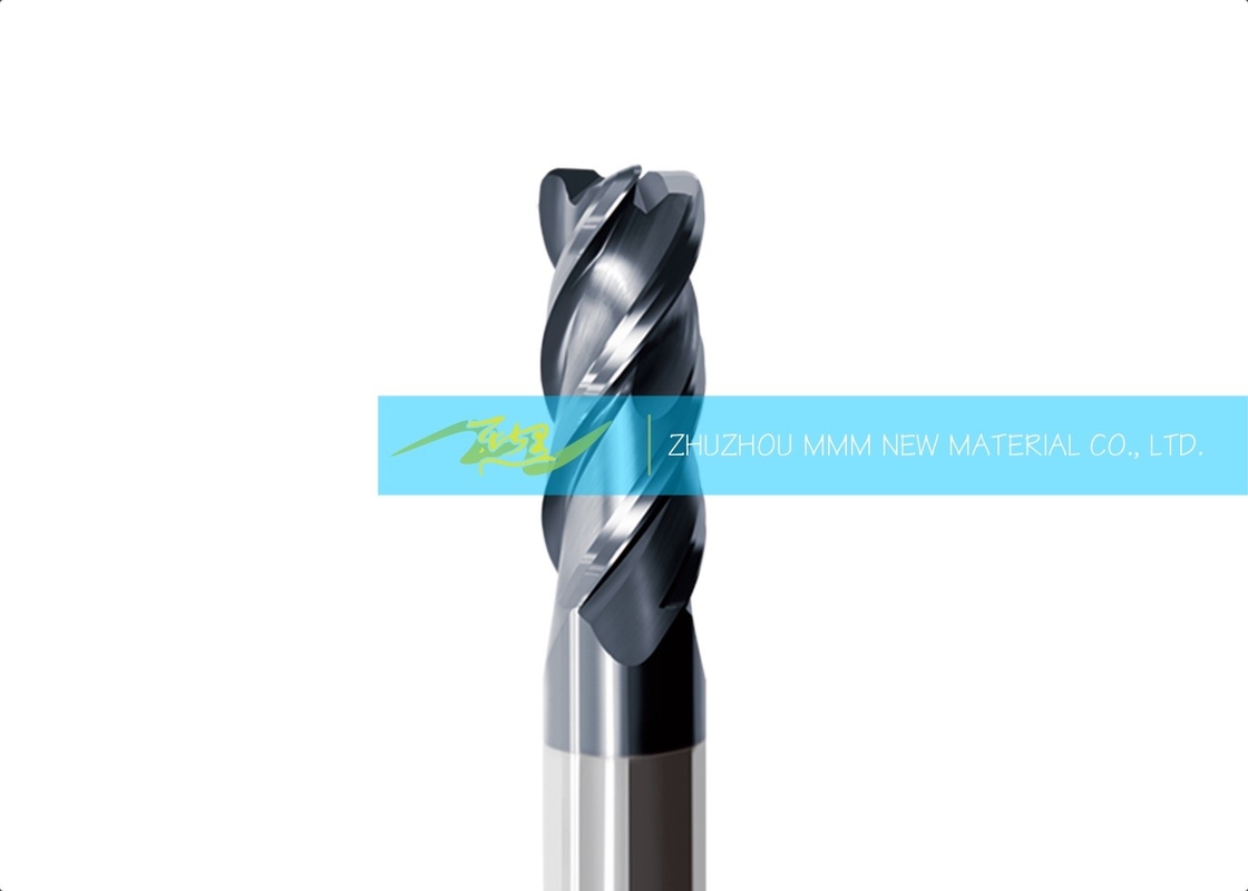 Solid Carbide 4 Flute Center Cutting End Mill For ISO S Heat Resistant Alloys Flat End Mill