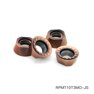 درج فرز تراشکاری کاربید نقره فلزی RPMT10T3MOE-JS